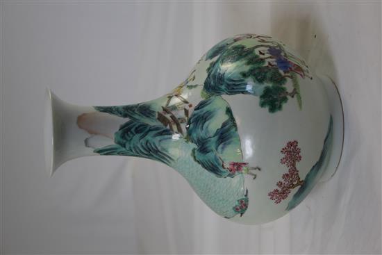 A Chinese famille rose pear shaped vase, 28cm.